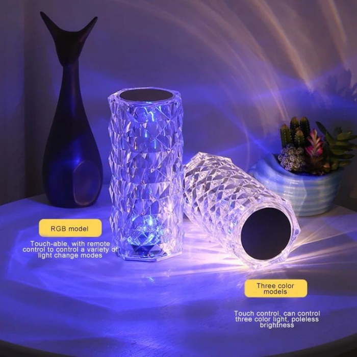 Lampa RGB Decorativa de masa cu Led, Crystal Touch [5]