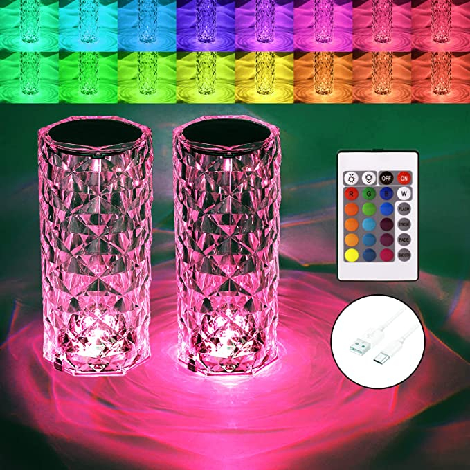 Lampa RGB Decorativa de masa cu Led, Crystal Touch [2]