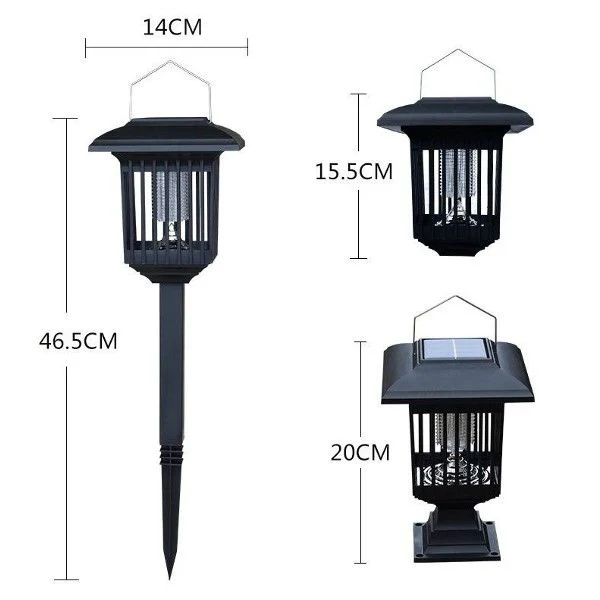 Lampa Solara Anti-Insecte 2 in 1 cu LED UV si Lumina Decorativa, 3 Tipuri de Montaj, IP44, Autonomie 8 ore [6]