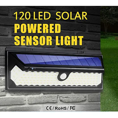 Lampa solara cu 120 LED-uri, senzor de miscare PIR, telecomanda, 4400 mAh, waterproof IP65 [4]