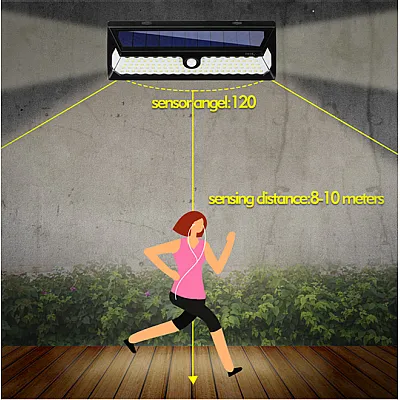 Lampa solara cu 120 LED-uri, senzor de miscare PIR, telecomanda, 4400 mAh, waterproof IP65 [5]
