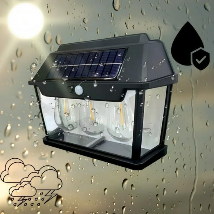 Lampa solara cu 3 becuri de perete LED cu senzor de miscare [3]