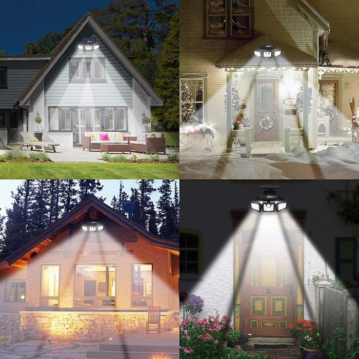 Lampa Solara de Exterior cu 3 capete, 74 LED-uri, Incarcare Solara Rapida, Autonomie 8-10 ore [2]