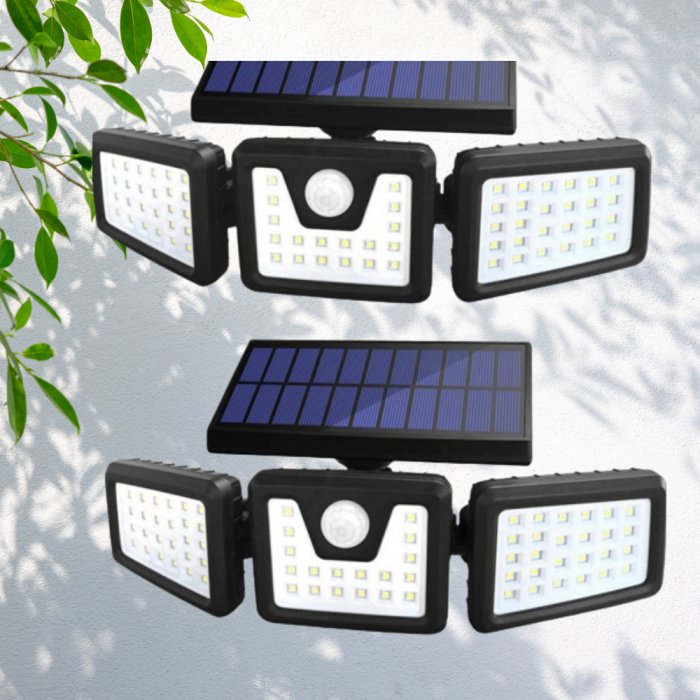 Lampa Solara de Exterior cu 3 capete, 74 LED-uri, Incarcare Solara Rapida, Autonomie 8-10 ore [5]