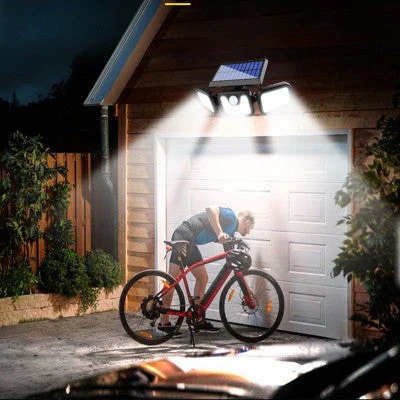 Lampa Solara de Exterior cu 3 capete, 74 LED-uri, Incarcare Solara Rapida, Autonomie 8-10 ore [14]