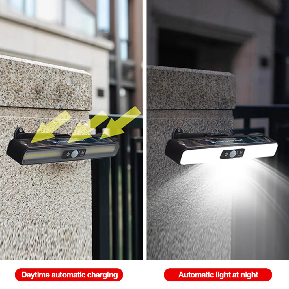 Lampa solara LED de exterior cu 3 moduri de prindere, Waterproof, senzor de miscare [8]