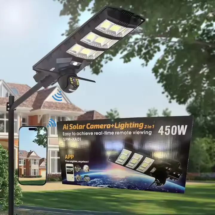 Lampa Solara 2 in 1 cu Camera 4G de Supraveghere Incorporata, Conexiune Cartela Sim, Senzor de Miscare, Infrarosu, Microfon si Difuzor, Rotativa [8]