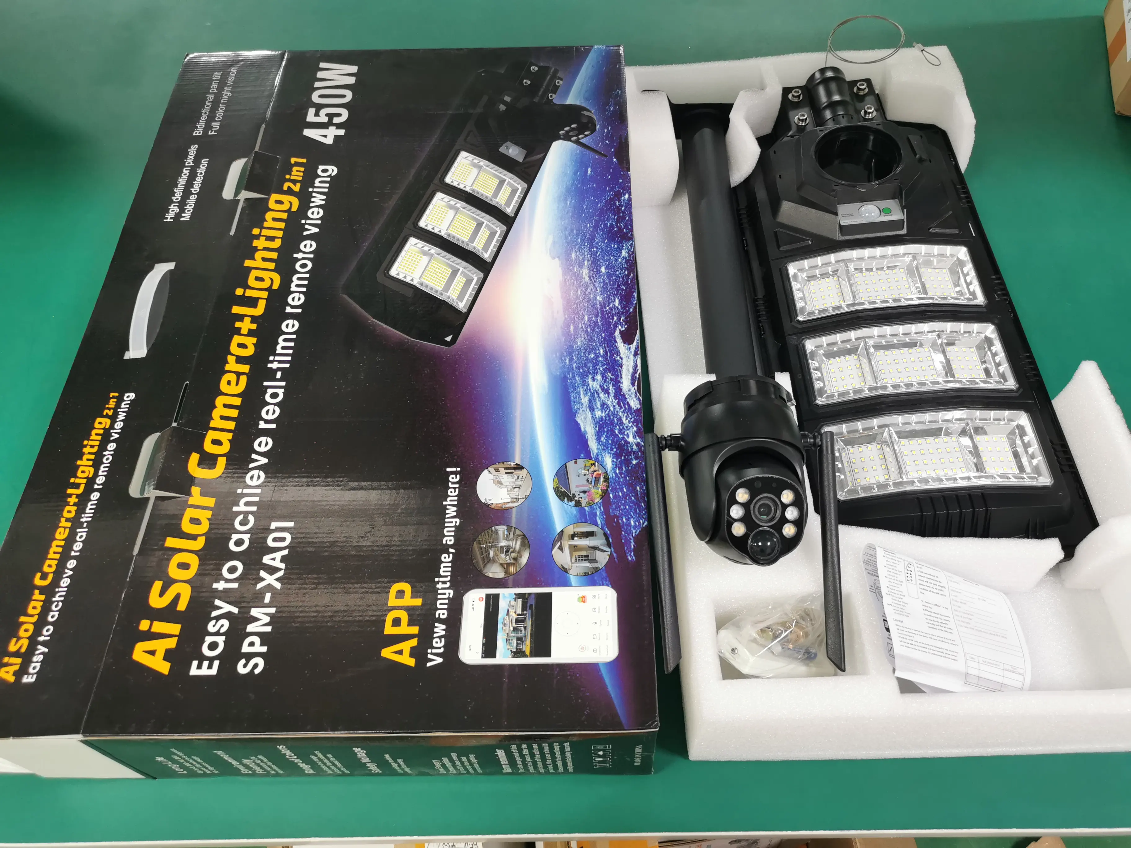 Lampa Solara 2 in 1 cu Camera 4G de Supraveghere Incorporata, Conexiune Cartela Sim, Senzor de Miscare, Infrarosu, Microfon si Difuzor, Rotativa [10]
