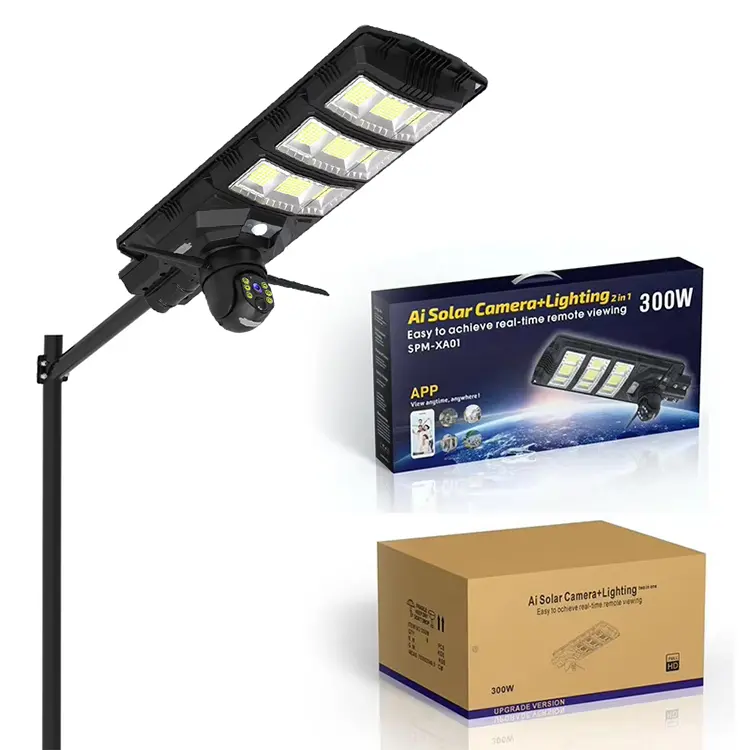 Lampa Solara 2 in 1 cu Camera 4G de Supraveghere Incorporata, Conexiune Cartela Sim, Senzor de Miscare, Infrarosu, Microfon si Difuzor, Rotativa [14]