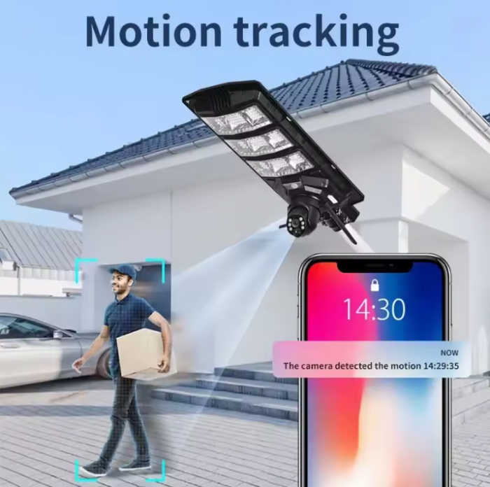 Lampa Solara 2 in 1 cu Camera 4G de Supraveghere Incorporata, Conexiune Cartela Sim, Senzor de Miscare, Infrarosu, Microfon si Difuzor, Rotativa [4]