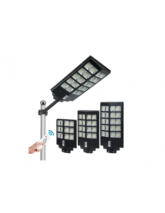 Lampa Solara Stradala 600W/800W/1000W cu Telecomanda, Senzor de miscare si Suport Metalic INCLUS [6]