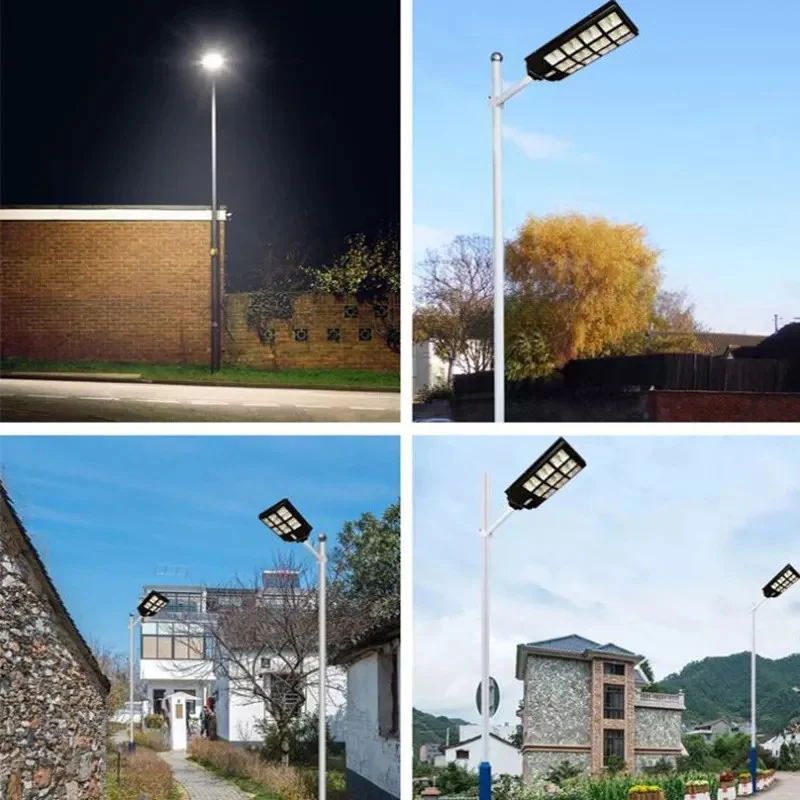 Lampa solara stradala tripla cu telecomanda si panou solar incorporat, 1000W, 12 cadrane [3]
