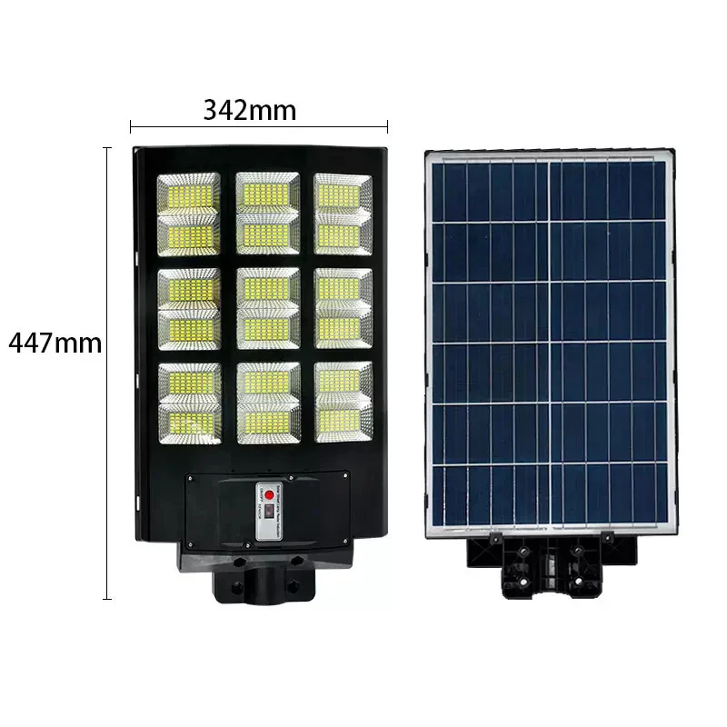Lampa solara stradala tripla cu telecomanda si panou solar incorporat, 1000W, 12 cadrane [5]
