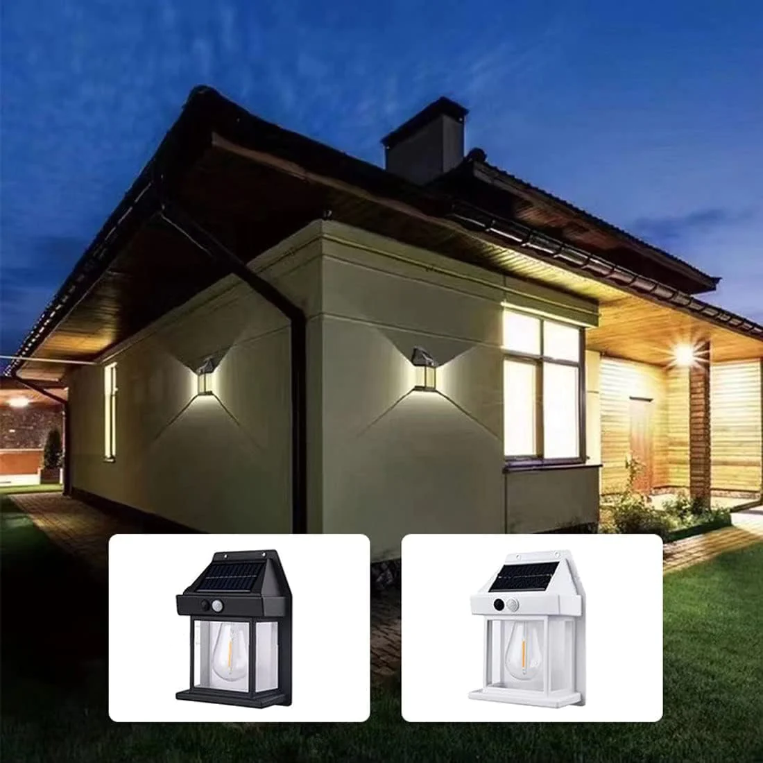 Lampa solara Vintage, bec de perete LED cu senzor de miscare [2]