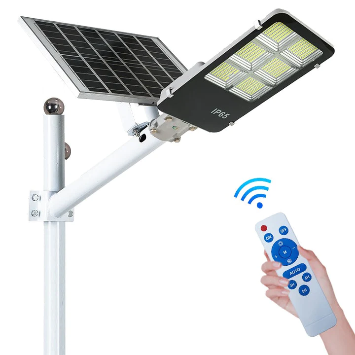 Lampa Stradala cu Incarcare Solara Jortan 300W/400W, Panou Solar Separat, Telecomanda, Suport Metalic [4]