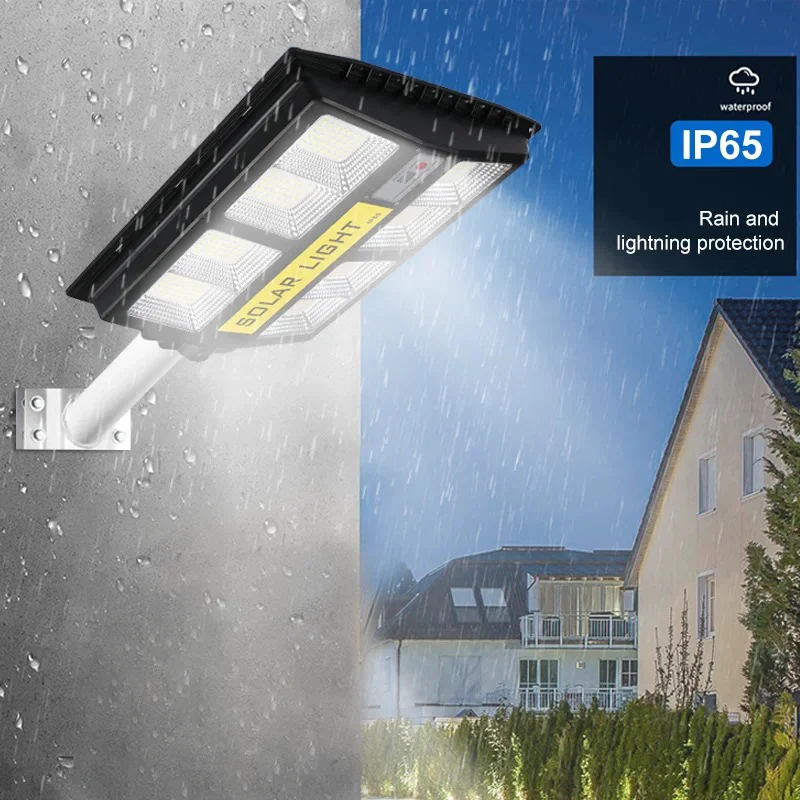 Lampa Stradala LED cu Panou Solar 300W, Telecomanda, IP65 [2]