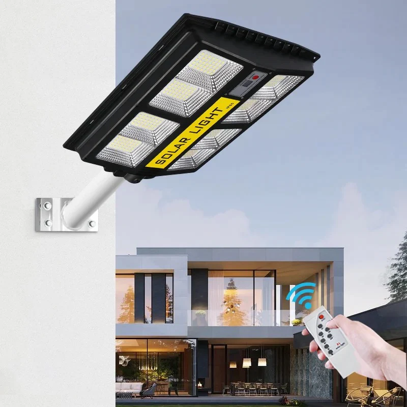 Lampa Stradala LED cu Panou Solar 300W, Telecomanda, IP65 [4]
