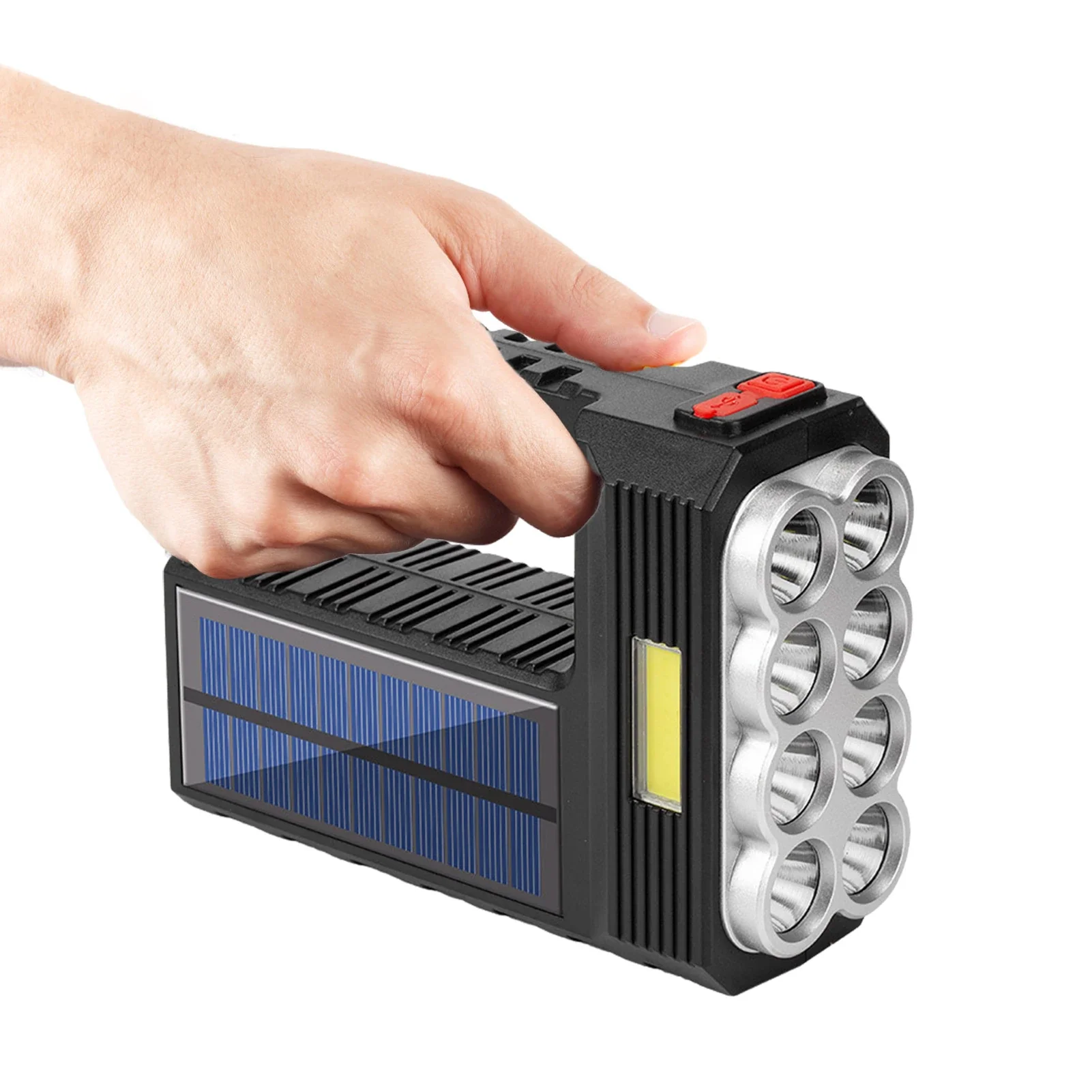 Lanterna cu 8 LED-uri si LED COB incarcare solara si USB [9]