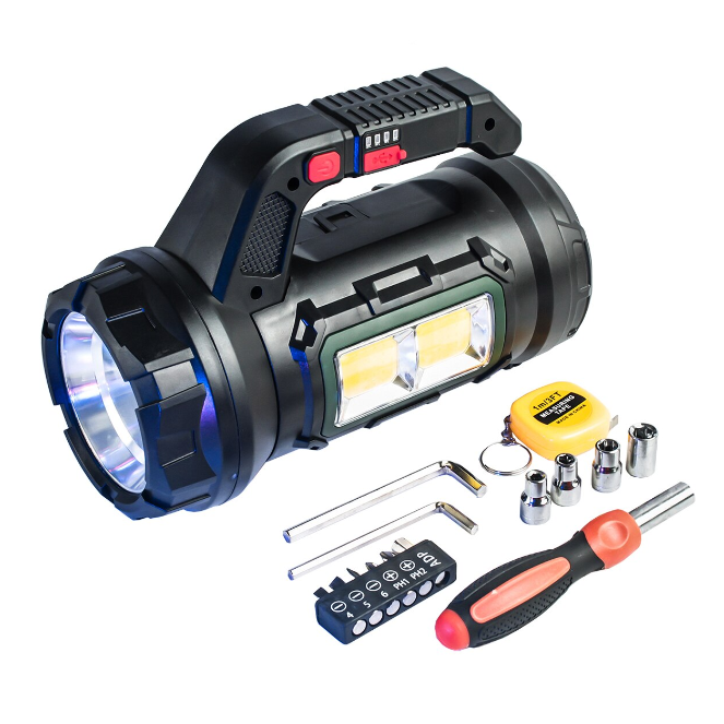 Lanterna LED 18W cu Trusa de Scule Integrata, Reincarcabila USB-C, Putere Mare, Led-uri Laterale [2]