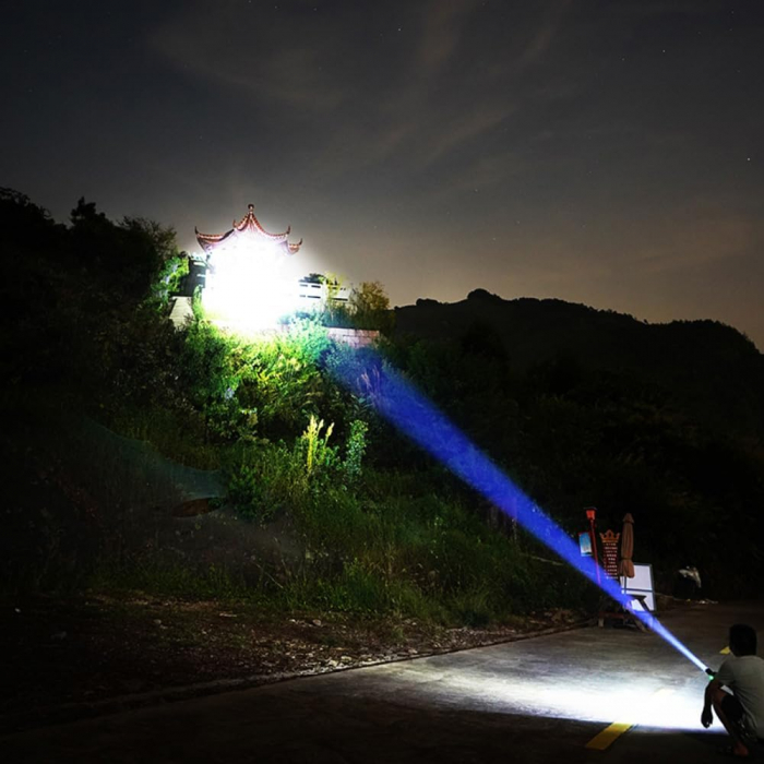 Lanterna Profesionala cu LED, 1000m distanta, Afisaj baterie, Filtre colorate, Led Lateral, Baterie externa, A280 [8]