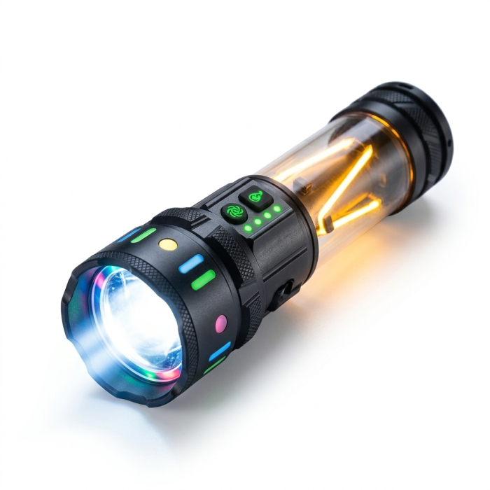 Lanterna Profesionala LED, Raza 1500 m, Zoom, Functie Baterie Externa, Lumina Alba/Rosie/Albastra/Galbena, Acumulator 5000 mAh, YM-A5 [6]