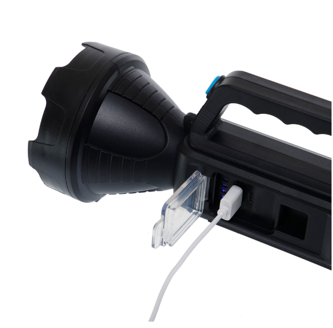 Lanterna Solara puternica 300 m, reincarcabila, functie Baterie Externa, Acumulator Li-Ion, PowerBank USB, LED lateral cu Indicator Baterie [9]