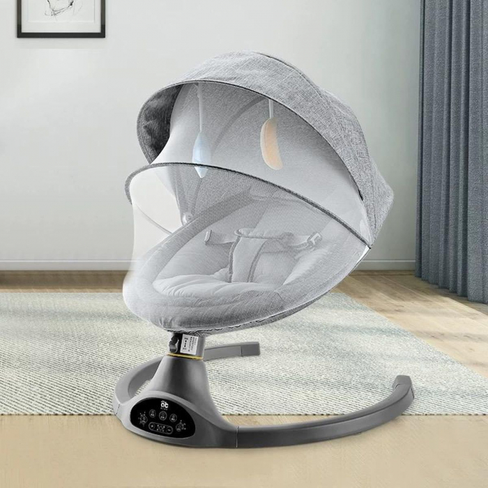 Leagan Balansoar Electric pentru bebe/copii, 5 moduri de unghi de balansare, 2 jucarii cu velcro, suport maxim 9 kg, Control Telecomanda si Telefon [16]