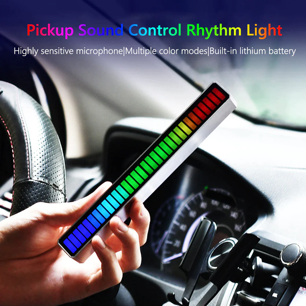 Lumina de ritm RGB, LED Bar RGB cu lumini ambientale si activare sonora, pentru birou [5]