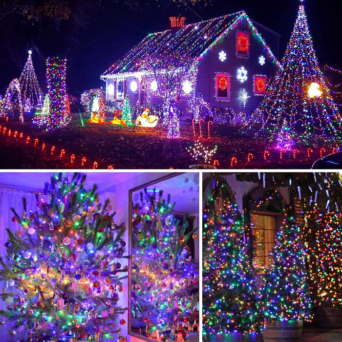 Lumini Led pentru Craciun cu Incarcare Solara pentru Exterior, Multicolor, Alb rece, Alb cald, Albastru [9]