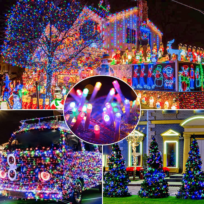 Lumini Led pentru Craciun cu Incarcare Solara pentru Exterior, Multicolor, Alb rece, Alb cald, Albastru [8]