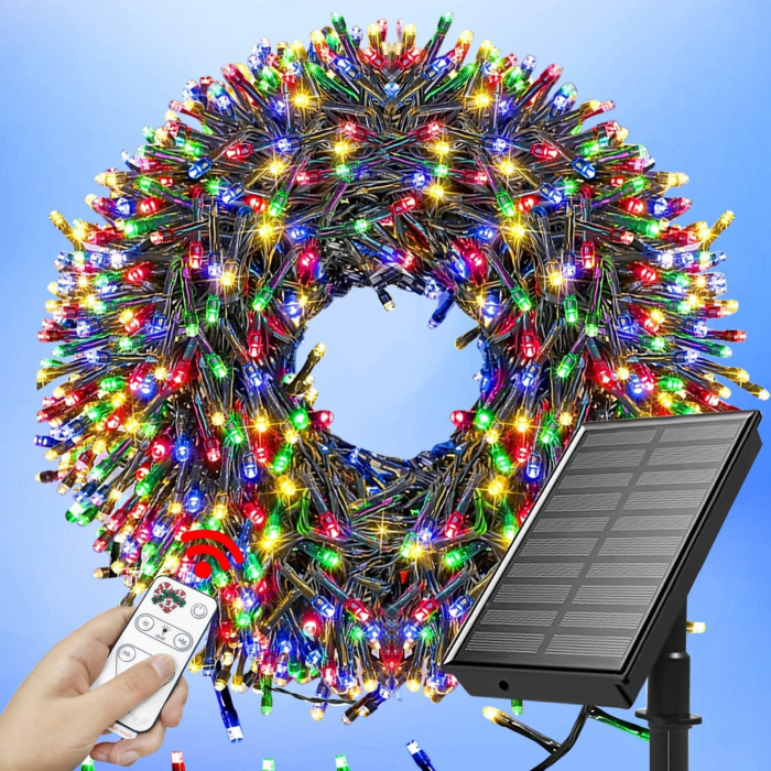 Lumini Led pentru Craciun cu Incarcare Solara pentru Exterior, Multicolor, Alb rece, Alb cald, Albastru [5]
