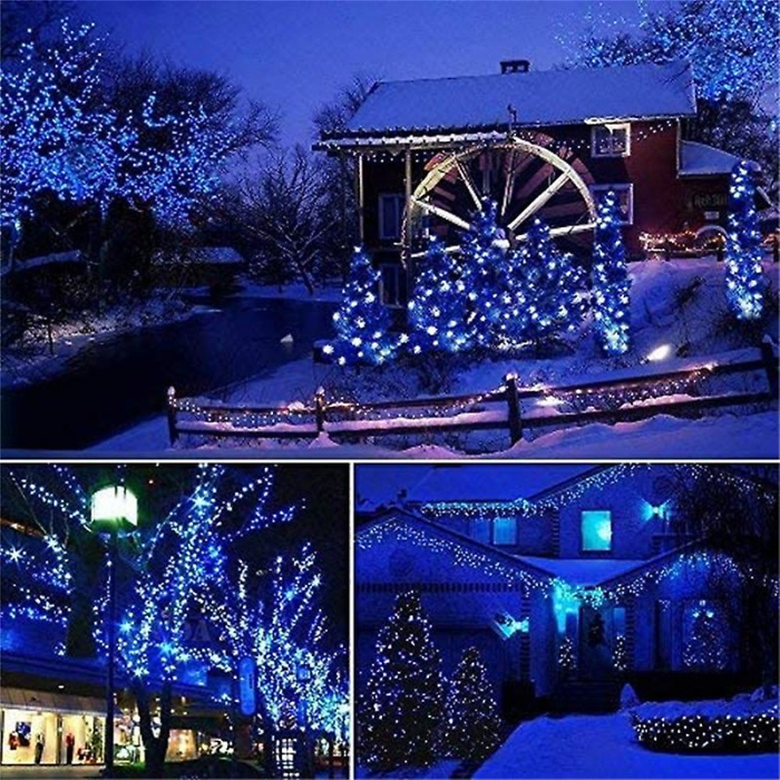 Lumini Led pentru Craciun cu Incarcare Solara pentru Exterior, Multicolor, Alb rece, Alb cald, Albastru [15]