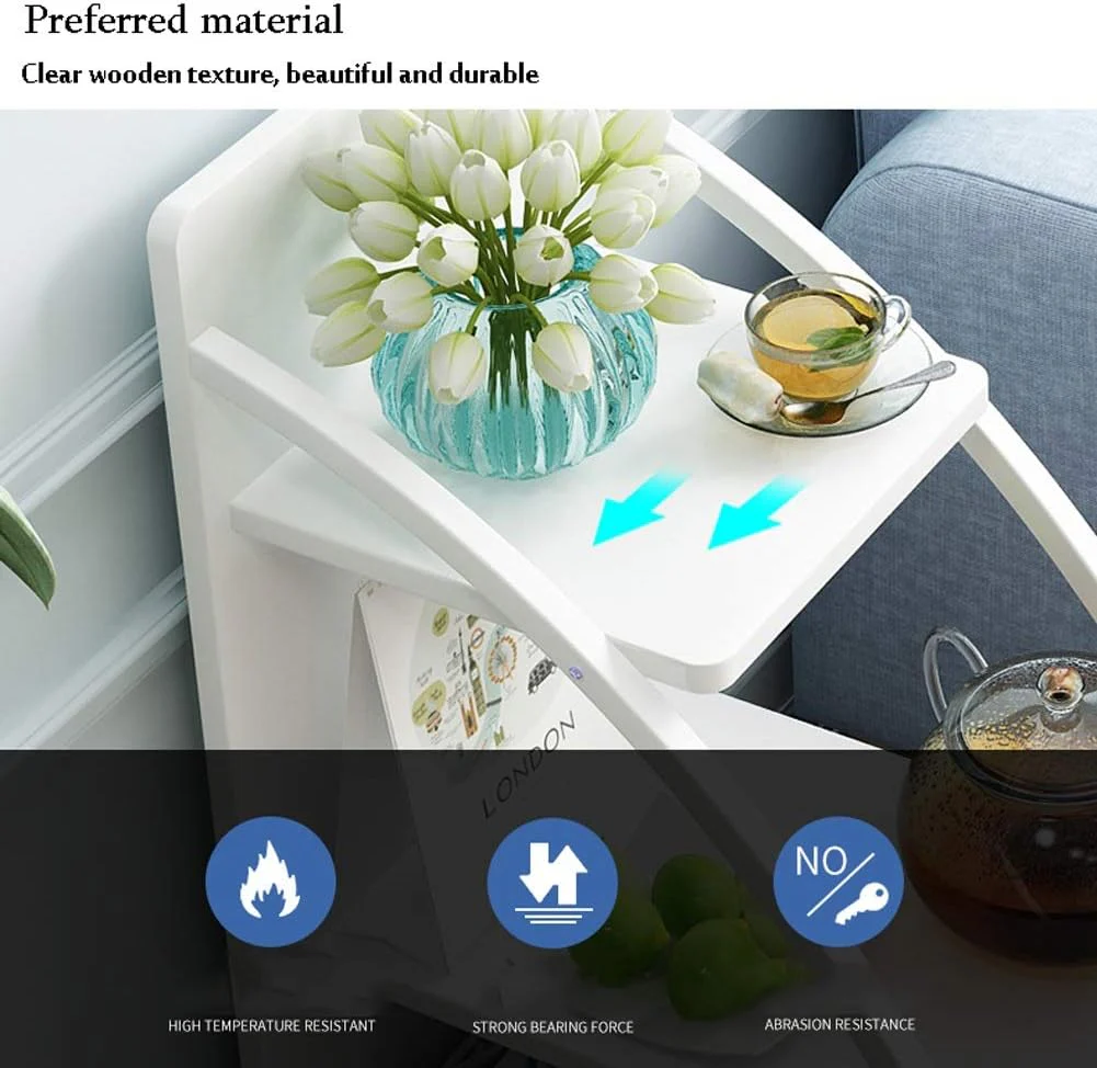 Masa Laterala pentru Canapea si Dormitor, tip Noptiera ingusta, Design Modern, Economisire Spatiu [3]