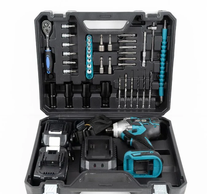 Masina de Insurubat cu Impact, 2 Acumulatori 48V, 550Nm, 43 de Accesorii, Cheie cu impact [2]