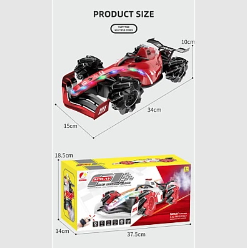 Masina de Jucarie cu Telecomanda F1 Din Plastic Andowl Q RC88 si spray abur [6]