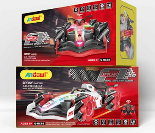 Masina de Jucarie cu Telecomanda F1 Din Plastic Andowl Q RC88 si spray abur [7]