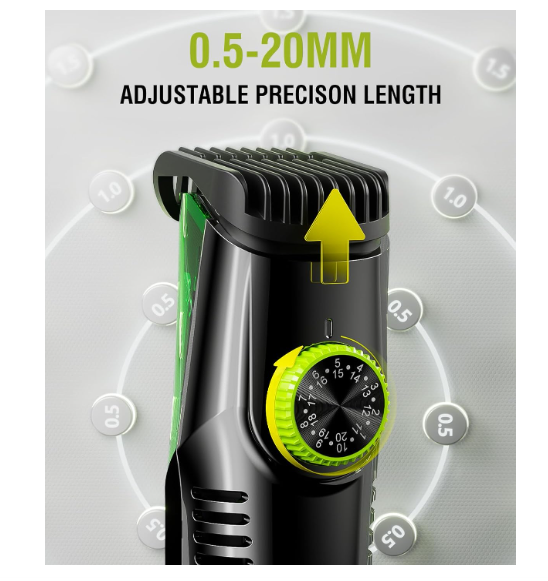 Masina de Tuns Barba, Functie de Aspiratie a Parului, Reglare marime din buton 1-22mm, Autonomie 90 min, Incarcare USB, IPX6 Waterproof [2]