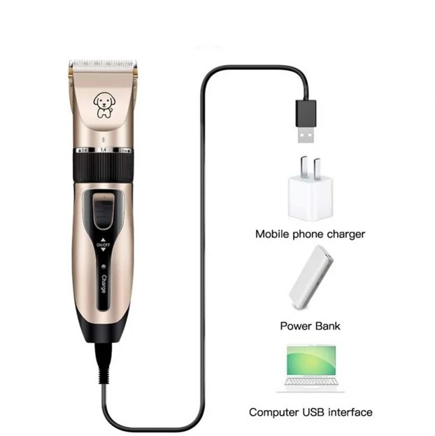 Masina de Tuns Caini si Pisici cu Acumulator, Reincarcabila USB, Accesorii, 4 Capete Reglabile, Foarfeca, Pieptan, Cleste unghii [7]