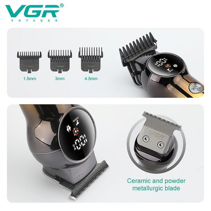 Masina de Tuns Pro VGR V-989, 3 capete - 1,5 mm, 3 mm, 4.5 mm, Fara fir, auriu [3]