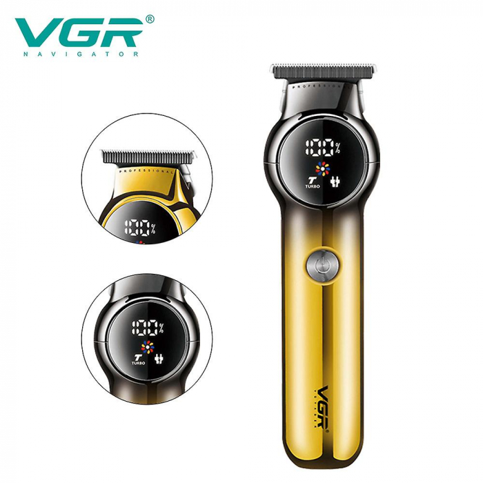Masina de Tuns Pro VGR V-989, 3 capete - 1,5 mm, 3 mm, 4.5 mm, Fara fir, auriu [2]