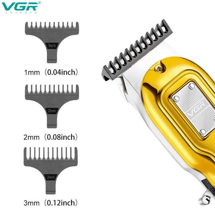 Masina de tuns, Trimmer profesional fara fir, timp de folosire 120 de minute, auriu, VGR V-919 [5]