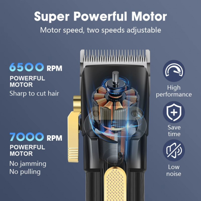 Masina de Tuns Profesionala Gemmy GM8030, Lame Inox, Ecran LCD, USB-C, Acumulator Li-Ion [4]