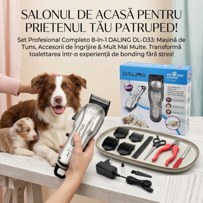 Masina profesionala de tuns oi si caini, aparat de tuns animale 8 in 1 [2]