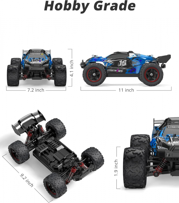 Masinuta cu Telecomanda 2WD, de Off-Road, Lumini, Scara 1:14, cu baterii AA [5]