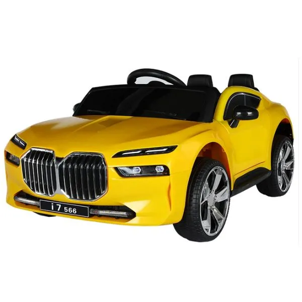 Masinuta electrica BMW I7, pentru copii, 12V, 2 motoare, lumini si sunete, Rosie/Alba/Galbena [9]