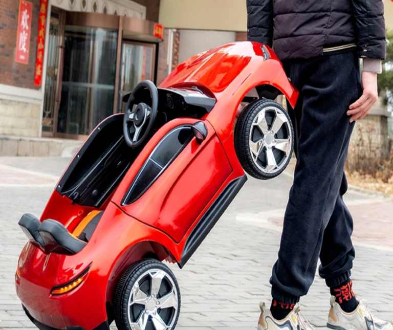 Masinuta electrica BMW I7, pentru copii, 12V, 2 motoare, lumini si sunete, Rosie/Alba/Galbena [5]
