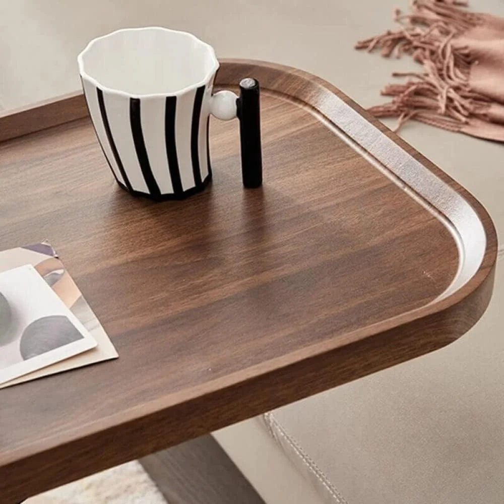 Masuta de cafea pentru living, design nordic, cu 2 niveluri, cu roti 52x34x60cm [3]