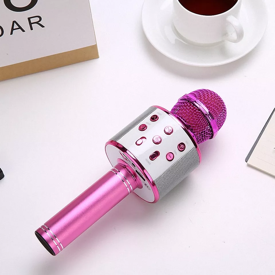 Microfon Karaoke WiFi Radio, Bluetooth, USB, Boxa cu LED [7]
