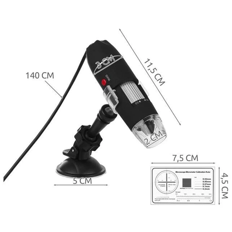 Microscop digital portabil, 1600X marire, USB, foto-video, 8 LED, zoom digital 5X [8]