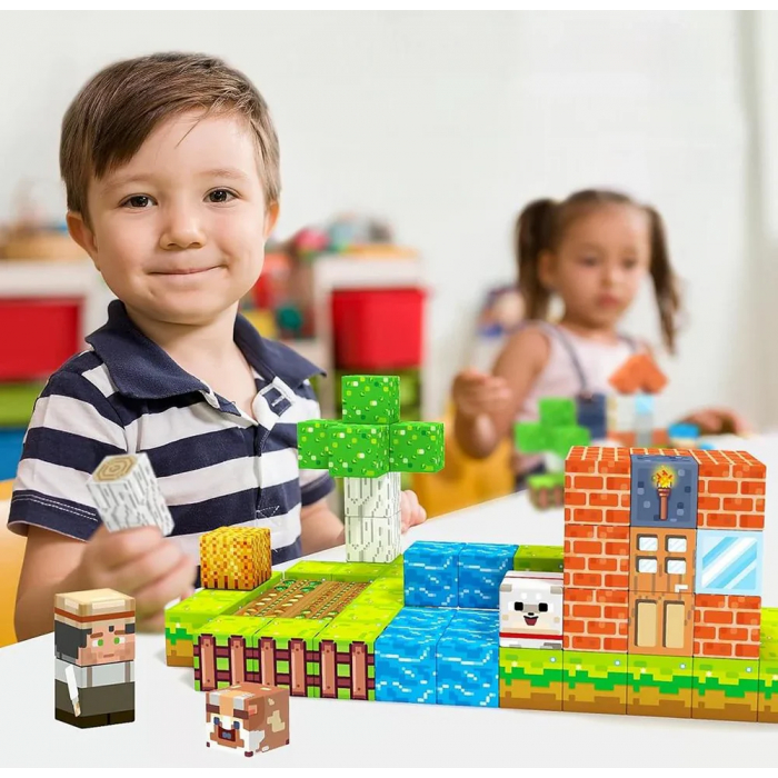 Minecube Inteligent Cuburi Magnetice de Constructie Craft, 48 buc [5]